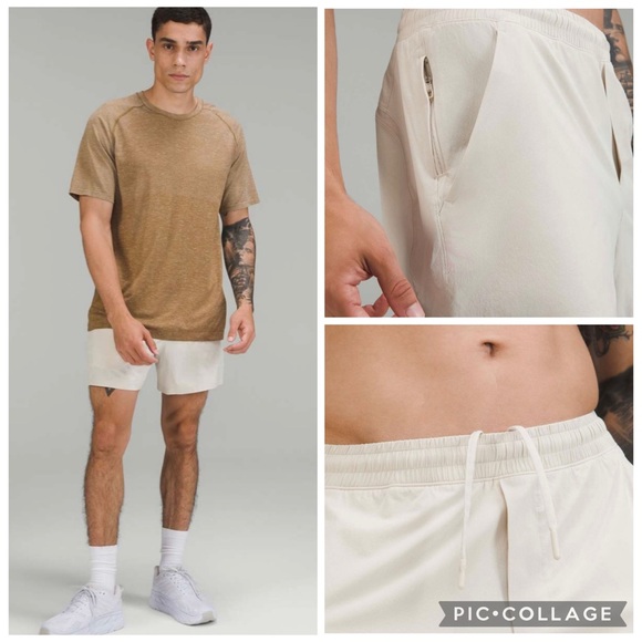 Lululemon Pace Breaker Linerless Short 5' Natural Ivory Size XL - Picture 4 of 15